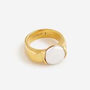J. Crew Inset Freshwater Pearl Ring Size 6